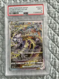 2023 Pokemon SWSH Crown Zenith Mewtwo VSTAR Holo PSA 9 Mint Full Art - Image 1
