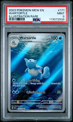 2023 POKEMON MEW EN-151 ILLUSTRATION RARE #171 WARTORTLE PSA 9 - Image 1