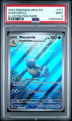2023 POKEMON MEW EN-151 ILLUSTRATION RARE #171 WARTORTLE PSA 9 - Image 1
