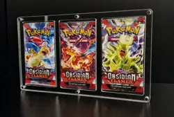 Booster Pack Display Case, Display 3 Booster Packs (Pokemon and Yugioh Boosters) - Image 1