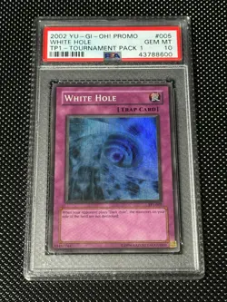 Yugioh PSA 10 White Hole TP1-005 Super Rare *8600 - Image 1