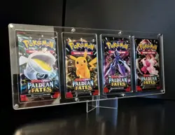 Booster Pack Display Case, Display 4 Booster Packs (Pokemon and Yugioh Boosters) - Image 1