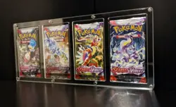 Booster Pack Display Case, Display 4 Booster Packs (Pokemon and Yugioh Boosters) - Image 2