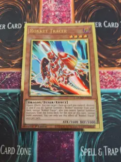Yugioh Rokket Tracer MGED-EN020 Premium Gold Rare 1st Edition Near Mint - Image 1
