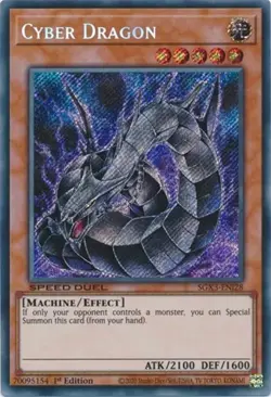 Cyber Dragon (Secret Rare) - 1st Ed Speed Duel GX: Duelists of Shadows NM YuGiOh - Image 1