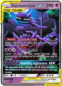 Gengar Tag Team Non Holo Pokemon Card VMAX EX GX ACG V Star custom - Image 1