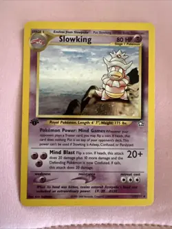 SLOWKING 14/111 Neo Genesis 1st Edition SWIRL Holo Pokemon Card - Image 1