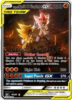 Sonic Tag Team Non Holo Pokemon Card VMAX EX GX ACG V Star custom - Image 1