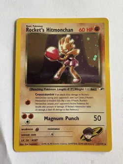 Pokemon TCG Rockets Hitmonchan Holo Rare Card 11/132 - Image 1