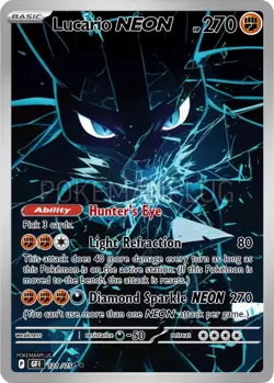 Lucario Neon Non Holo Pokemon Card VMAX EX GX ACG V Star custom - Image 1