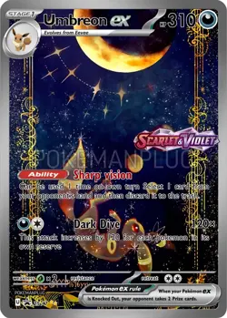 Umbreon Moon Non Holo Pokemon Card VMAX EX GX ACG V Star custom - Image 1