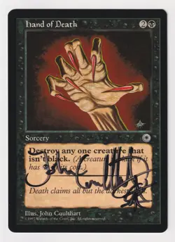 Signed Hand of Death Proof LP Portal Artist John Coulthart 1997 MTG Magic AP! - Image 1