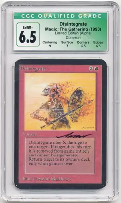 Graded Signed Disintegrate CGC 6.5 Alpha Limited Artist Anson Maddocks MTG Magic - Image 1