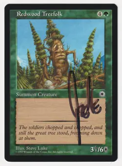 Shadow Signed Redwood Treefolk Proof LP Portal Artist Steve Luke MTG Magic AP! - Image 1