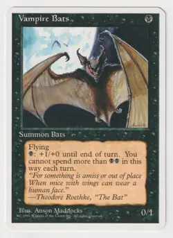 Miscut Vampire Bats LP 4th Ed MTG Magic Factory Error Misprint Alpha Cut Corners - Image 1