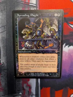 Spreading Plague FOIL | Invasion LP | Magic the Gathering | MtG EDH Retro Frame - Image 1