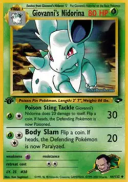 Moderately Played Giovanni's Nidorina - 44/132 - Uncommon - 1st Edition Pokemon - Image 1