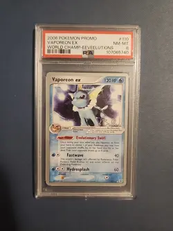 Pokemon Vaporeon EX 2006 World Championships Deck Promo #110 PSA 8 - Image 1