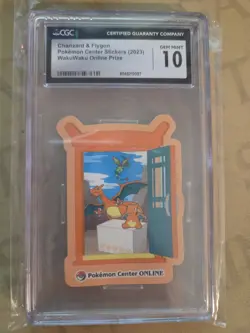 2023 POKEMON CENTER STICKERS CHARIZARD & FLYGON CGC 10 GEM MINT - Image 1