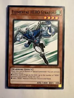 Elemental HERO Stratos HAC1-EN015 Yugioh Hidden Arsenal: Chapter 1 1st Ed NM - Image 1