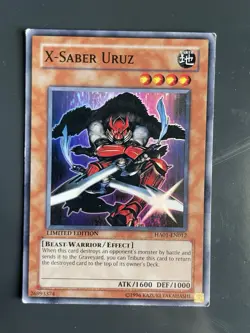 Yugioh! X-Saber Uruz HA01-EN012 Hidden Arsenal Limited Edition Super Rare - Image 1