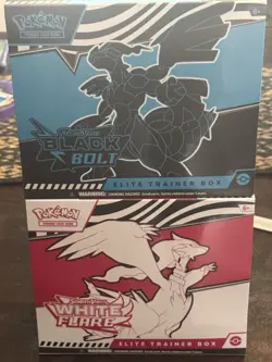 SEALED Pokemon Scarlet & Violet Black Bolt And White Flame Elite Trainer Boxes - Image 1