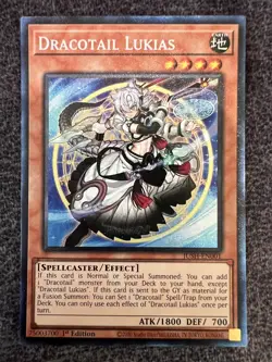 Yugioh Dracotail Lukias JUSH-EN001 Collector's Rare 1st Edition NM - Image 1