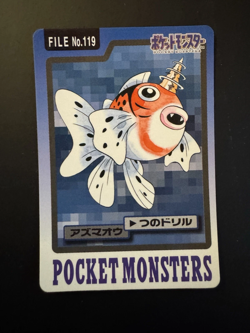 Pokemon Japanese Card Glossy Carddass Bandai Pocket Monsters No. 119 Seaking - Image 1