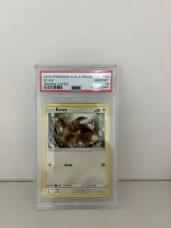 2019 Pokemon Sun & Moon Hidden Fates Eevee Card 49/68 Psa 10 - Image 1