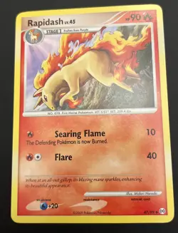 Pokemon TCG Rapidash Rare Card 47/99 Arceus 2009 - NM - Image 1