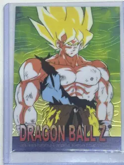 RARE Green Gold Foil 1999 Super Saiyan Goku Vintage Trading Card NM+/MINT - Image 1