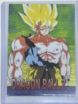 RARE Green Gold Foil 1999 Super Saiyan Goku Vintage Trading Card NM+/MINT - Image 2