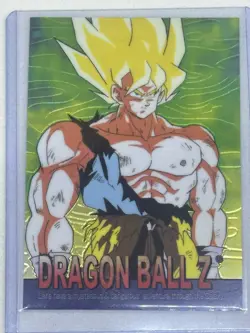 RARE Green Gold Foil 1999 Super Saiyan Goku Vintage Trading Card NM+/MINT - Image 3