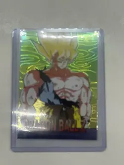 RARE Green Gold Foil 1999 Super Saiyan Goku Vintage Trading Card NM+/MINT - Image 4