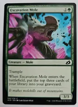 MTG Magic The Gathering Card Excavation Mole Creature Mole Green Ikoria Lair Of - Image 1