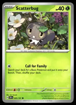 Scatterbug 005/191 Pokemon SV08: Surging Sparks Non Holo - Image 1