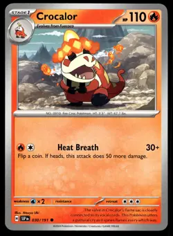 Crocalor 030/191 Pokemon SV08: Surging Sparks Non Holo - Image 1