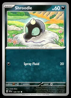 Shroodle 120/191 Pokemon SV08: Surging Sparks Non Holo - Image 1