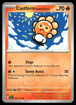 Castform Sunny Form - 020/191 Pokemon SV08: Surging Sparks Non Holo - Image 1