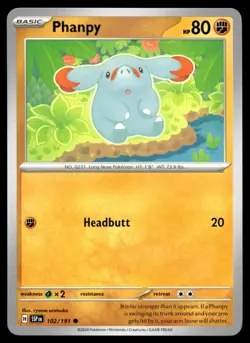 Phanpy - 102/191 102/191 Pokemon SV08: Surging Sparks Non Holo - Image 1