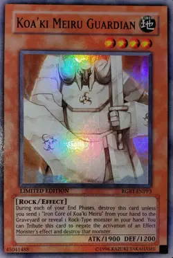 Yugioh 2009 Koa'Ki Meiru Guardian SR Limited Ed. RGBT-ENPP3 Near Mint - Image 1