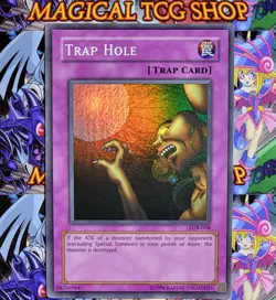 Yugioh Trap Hole LOB-058 Super Rare Original Print Konami 2002 - Image 3