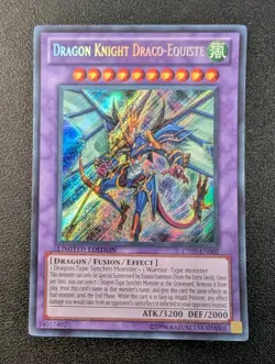 Dragon Knight Draco-Equiste CT07-EN003 Secret Rare Limited Edition Yugioh LP - Image 1