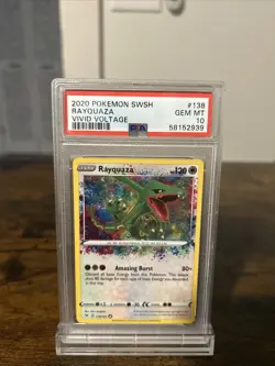 Pokemon TCG Rayquaza Vivid Voltage Holo Card 138/185 PSA 10 Rare - Image 1