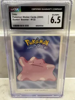 STICKER CARD POKEMON N°132 " DITTO - METAMORPH " DUNKIN BOOMER MINT NEUF DE 1999 - Image 1