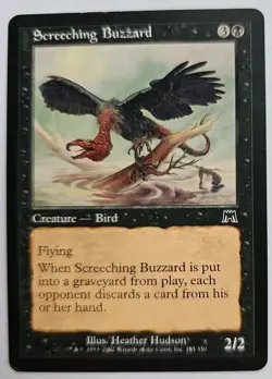 MTG Magic The Gathering Card Screeching Buzzard Creature Bird Black Onslaught - Image 1