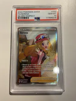 Pokemon TCG Serena Full Art Silver Tempest Holo Card 193/195 PSA 10 - Image 1