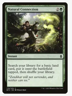 Natural Connection #177 Battle For Zendikar Magic Card in Protective Sleeve - Image 1