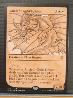 Mtg ANCIENT GOLD DRAGON SHOWCASE NM Commander Legends: Baulder's Gate 376 -Argo- - Image 1