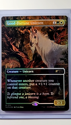 2024 MTG Magic the Gathering SLD Secret Lair Drop Foil 1711 Good Fortune Unicorn - Image 1